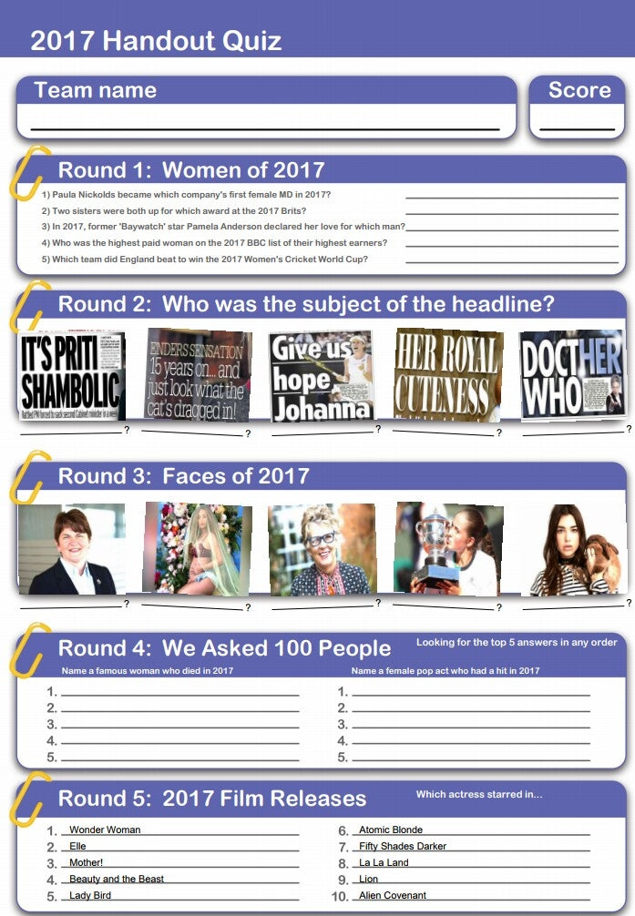 2017 Handout Quiz 1