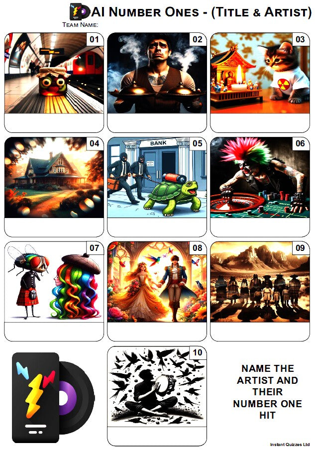 Easier Quiz Pack 3363 - Five rounds of Easier Mixed Bag/General Knowledge Questions and a AI Number Ones Picture Round.