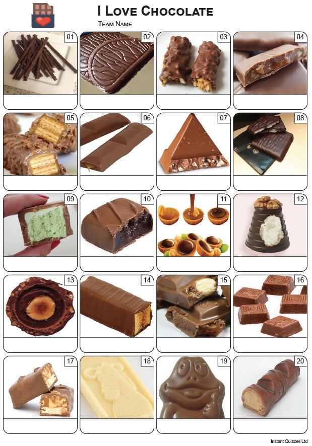 I Love Chocolate Picture Quiz - PR2456