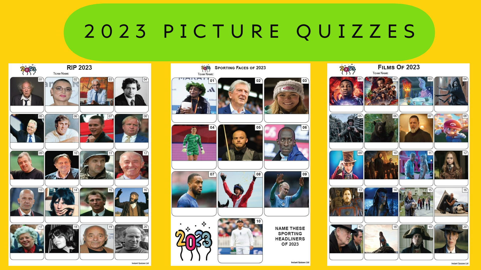 2023 Picture Quizzes