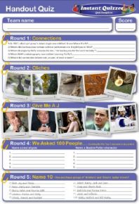 Handout Quiz 139 - A table quiz round to download and print